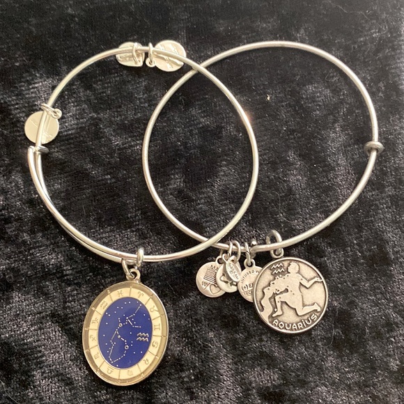 Alex and Ani Aquarius silver bangle bracelets - Picture 1 of 5